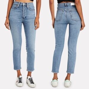 Re/Done- Vintage 90s Fit Style Dark Wash High Rise Ankle Crop Jeans Size 25